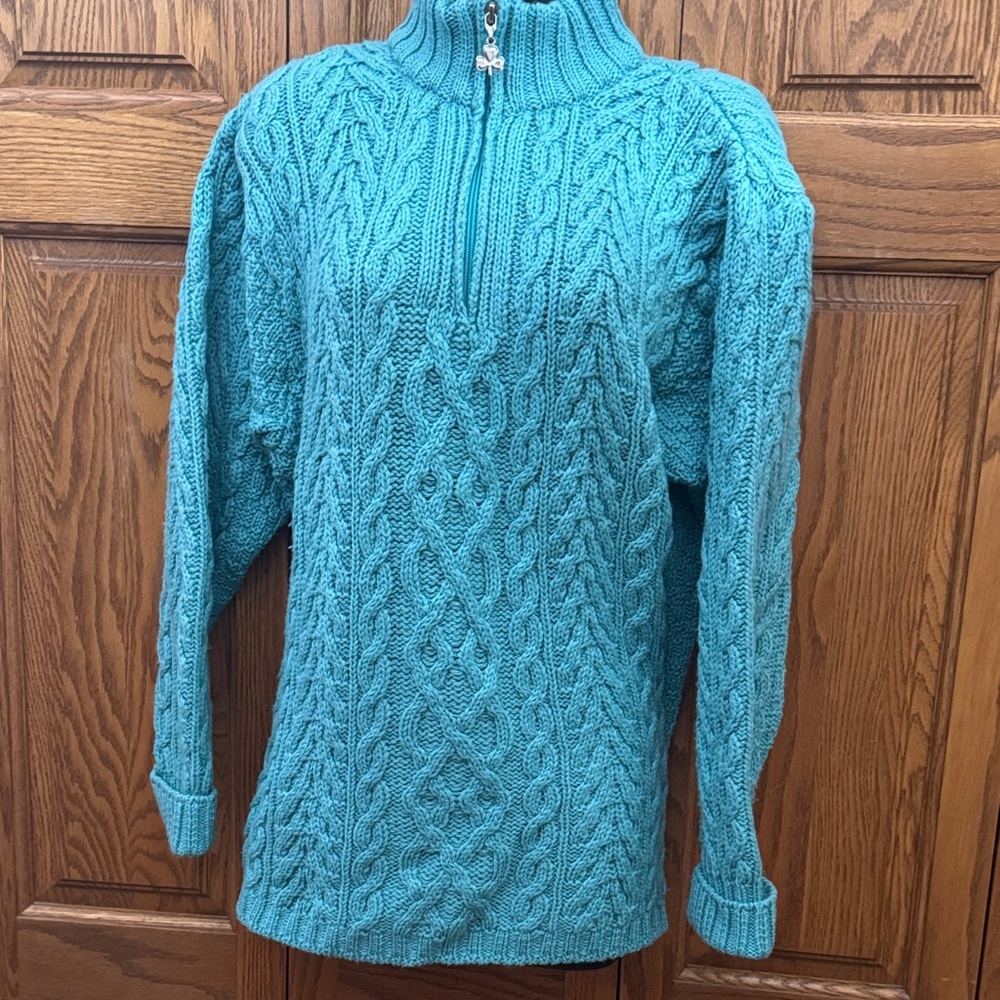 Aran Crafts Aqua Merino Wool Knitwear